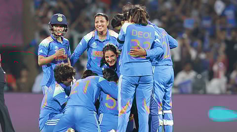 Indian team celebrating entering the final