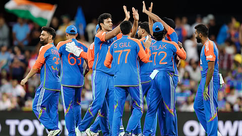 Indian team celebrates victory
