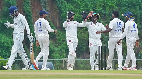 Kerala team celebrating a wicket