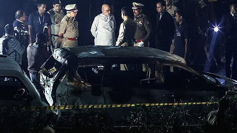 Amit Shah visits the blast site and holds discussions with top police officials