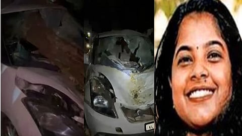 Tree branch pierced the windshield of the car woman died