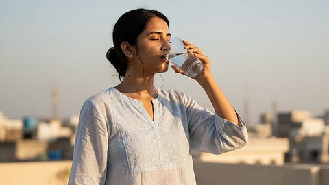 Woman drinking water