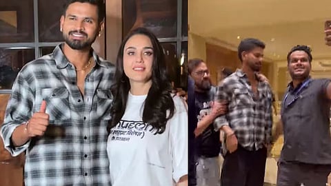 Shreyas Iyer is seen with Preity Zinta