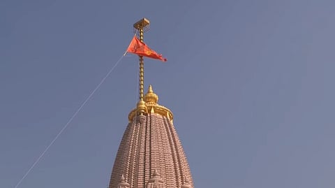 dharma flag hoisting ceremony held in ayodhya today