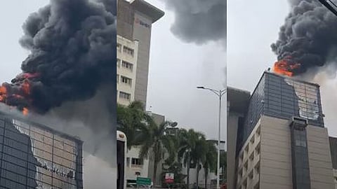 Fire broke out at Baby Memorial Hospital`s new C-block building in Kozhikode