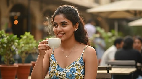 Woman enjoying coffee