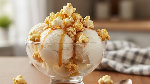 Popcorn in icecream