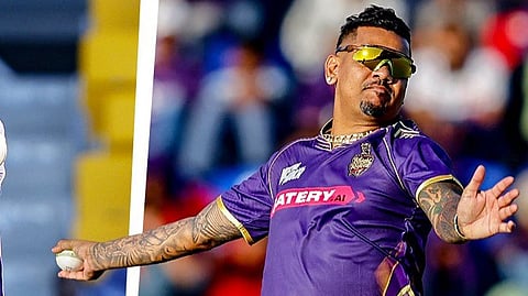 Sunil Narine bowling