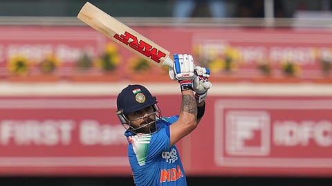 India's Virat Kohli plays a shot during the first One Day International match between India and South Africa