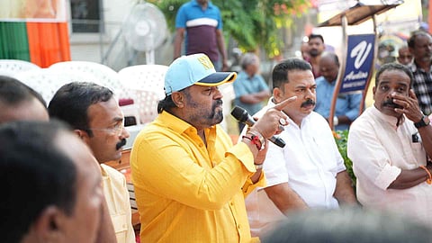 Union Minister of State Suresh Gopi in local body election campaign