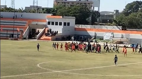 Violent clash at a football match