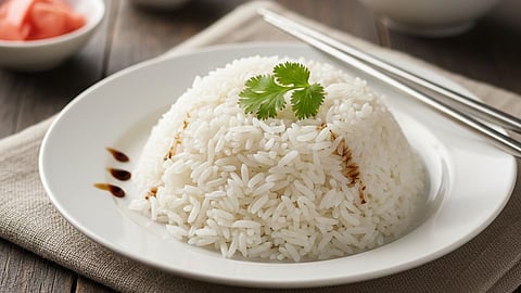 Rice in a plate, food
