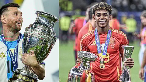 Lionel Messi and Lamine Yamal