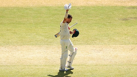 Australia's Travis Head celebrates after scoring century