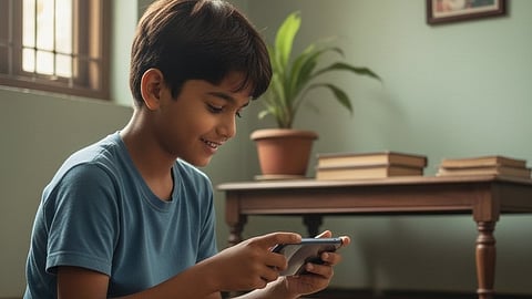 Kid Using Smart Phone