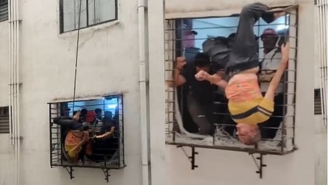 Surat man falls from 10th floor in sleep, rescued after getting stuck on 8th-floor window .