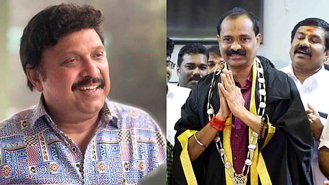 Minister K B Ganesh Kumar, Mayor V V Rajesh