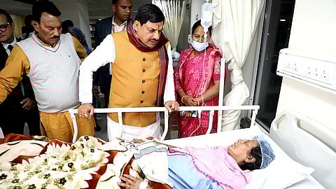 CM Dr Mohan Yadav meets patients at a hospital in Indore