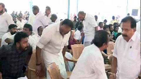 Ramesh Chennithala ignores MLA Rahul Mamkootathil