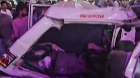 Police jeep damaged in accident