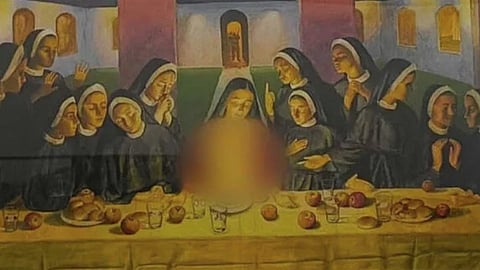 controversial last supper picture removed
