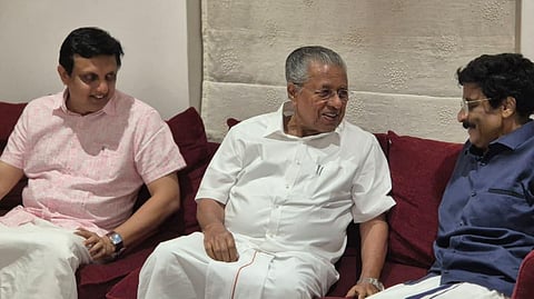 C M Pinarayi Vijayan visit M K Muneer mla at his house in Kozhikode Nadakkavu