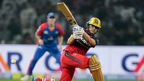 Royal Challengers Bengaluru's captain Smriti Mandhana plays a shot