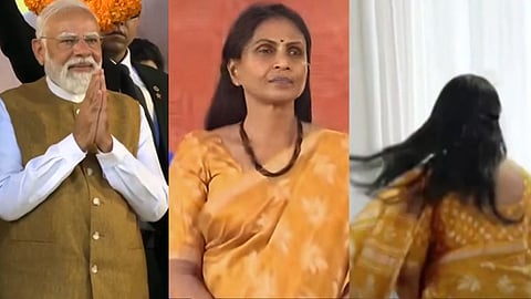 R Sreelekha stands aside on stage instead of approaching the Prime Minister