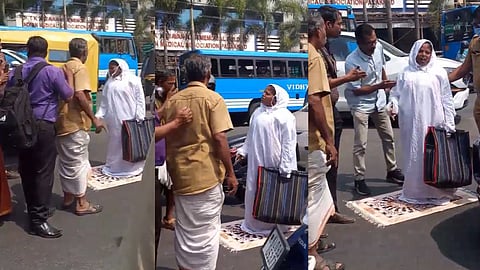 A housewife's prayer in the middle of the road