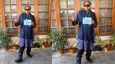 Shashi Tharoor leg fracture