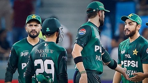 Pakistan cricket team during the match