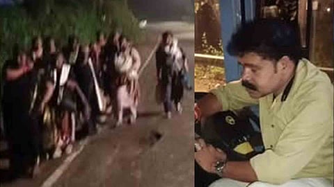 Sabarimala pilgrims were left on the road ksrtc take action against driver and condoctor