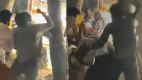 bjp district president son attacked