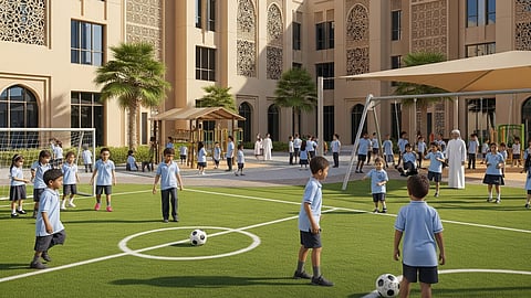 UAE School Calendar 2026–2029 showing academic term dates and public holidays for students