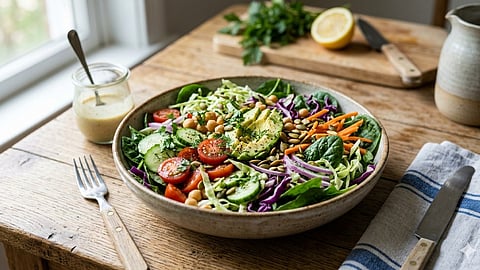 spinach and cabbage in salad