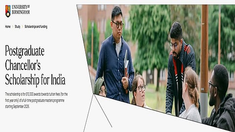 University of Birmingham Master’s scholarship worth 12 lakh for Indian students to study in the United Kingdom.