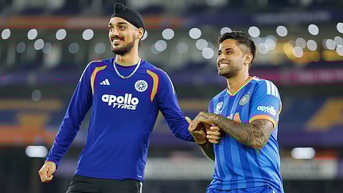 Suryakumar Yadav and Arshdeep Singh during training