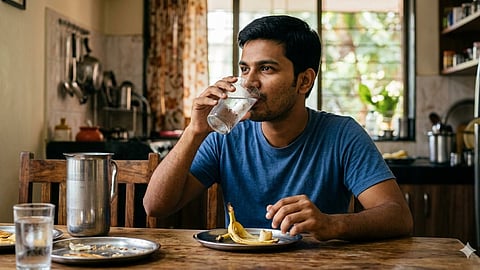 drinking water, Banana