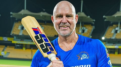 Matthew Hayden with Mongoose bat