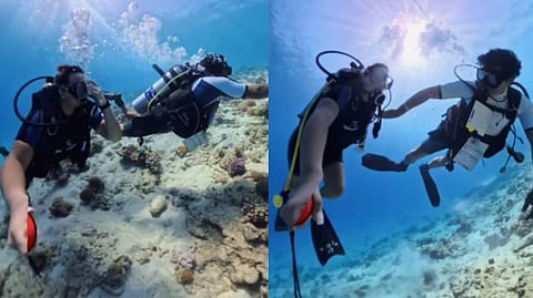 Woman accuses scuba diving instructor of inappropriate touching underwater - video
