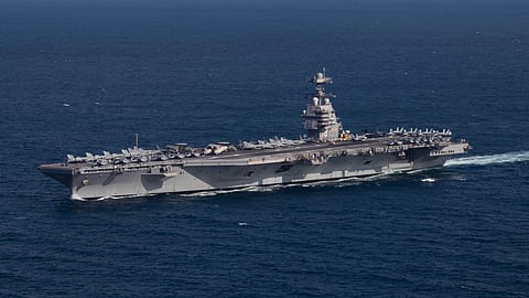 Carrier USS Gerald R Ford Suffers Fire