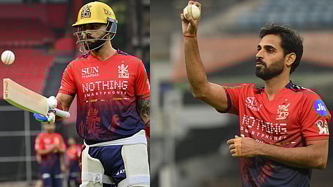 Virat Kohli Bhuvneshwar Kumar in traiing