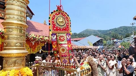 Sabarimala festival flag hoisted