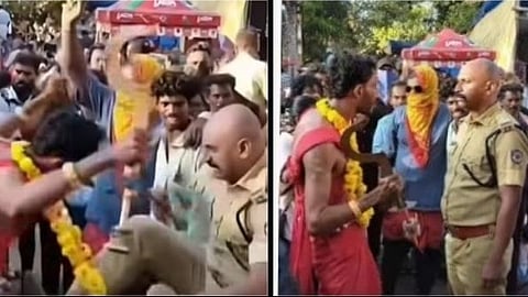 'Police beat up devotee during Kodungallur Kavutheendal'; The footage circulating is from the documentary; Case