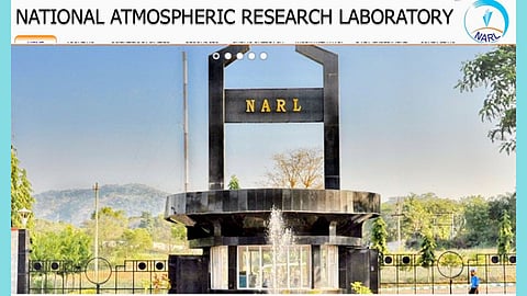 National Atmospheric Research Laboratory NARL recruitment 2026 15 vacancies Scientist Engineer JRF India