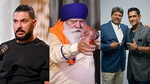 Yuvraj Singh, Yograj Singh, Kapil Dev, MS Dhoni