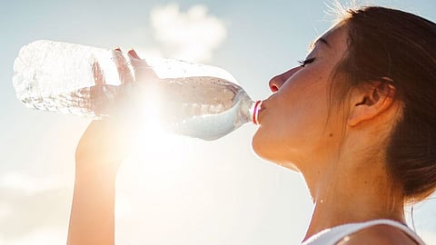 Drinking water in summer