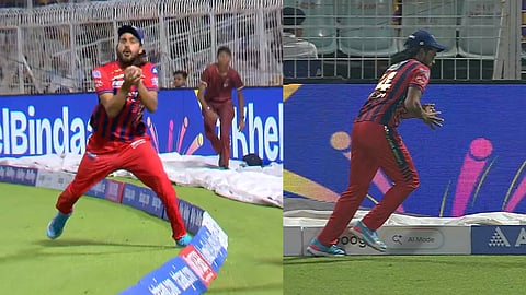 Digvesh Rathi touches rope during catch