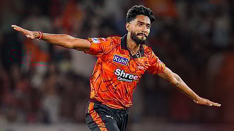 Praful Hinge wicket celebration