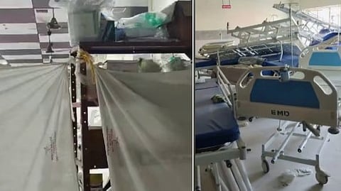 ICU functioning behind cloth partitions; Severe crisis at Thiruvananthapuram Medical College